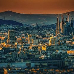 An amazing view of the Sagrada Familia in Barcelona, Spain