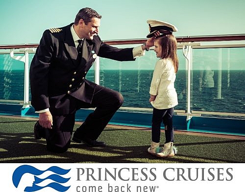 The captain greets a child on a Western Caribbean cruise.