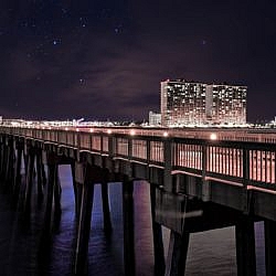 Panama City pier at night, Florida