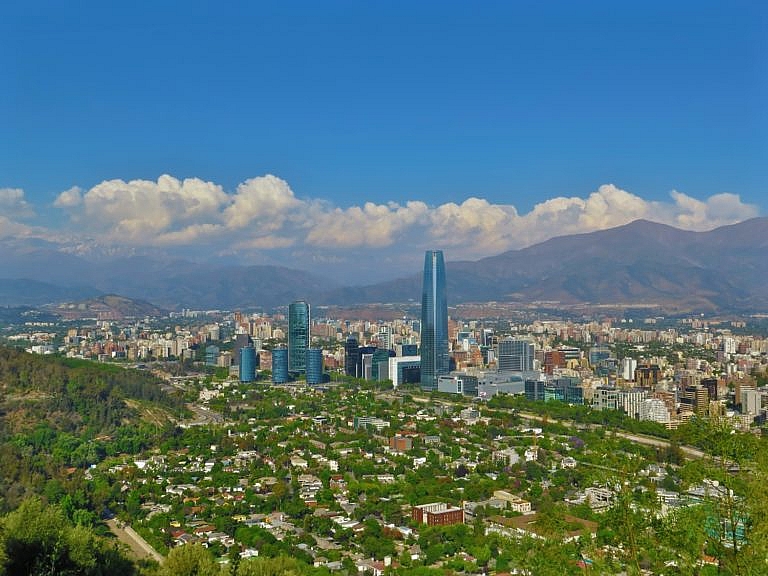 Aerial view of Chile's capital city, Santiago.