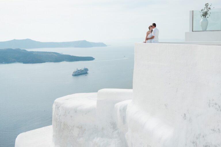 Romance travel at its best! A destination wedding in Santorini, Greece...