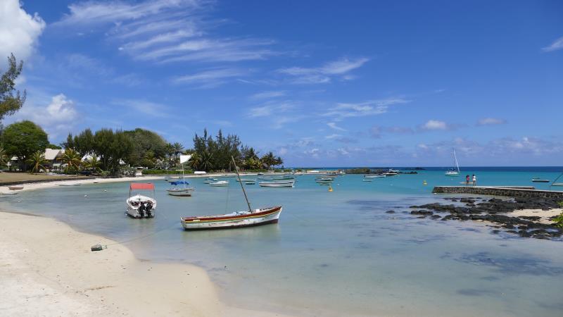 Visit a beach on a romantic trip in Mauritius.