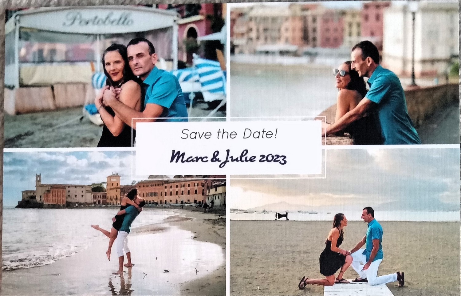 Save the Date card (front) for Marc & Julie